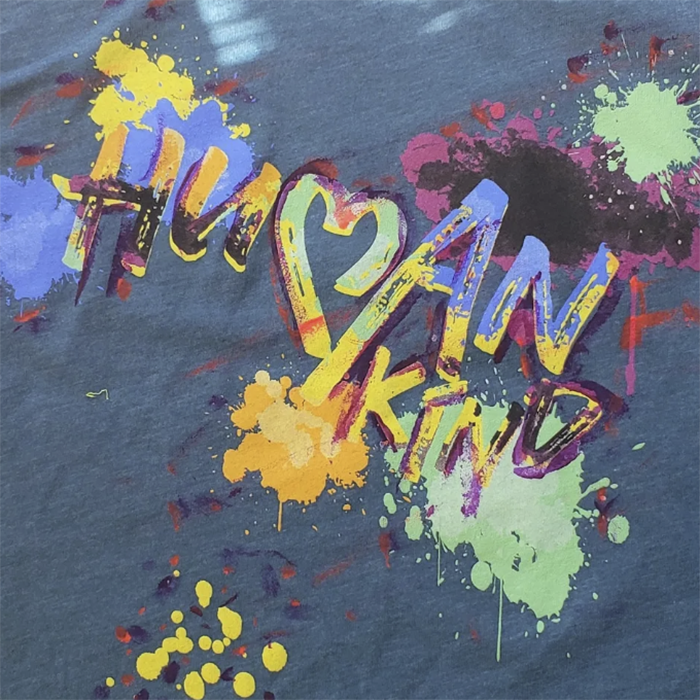 HUMAN KIND Teal Custom T-Shirt