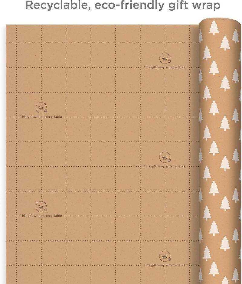 Hallmark Recyclable Kraft Wrapping Paper with Cut Lines_06
