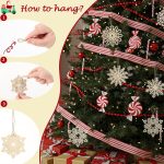 N&T NIETING 27pcs Wooden Snowflakes Shaped Embellishments Hanging Ornaments 3