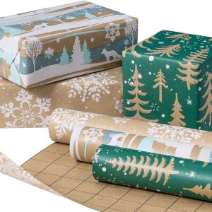 RUSPEPA Kraft Wrapping Paper Rolls 1