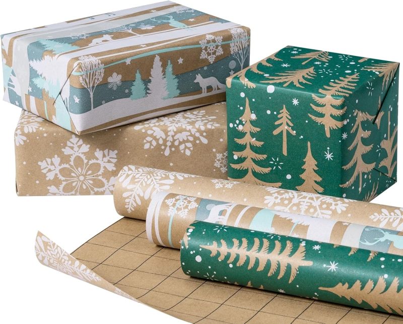 RUSPEPA Kraft Wrapping Paper Rolls 1