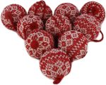 WEWILL 2.75″ 10 PCS Red Knitted Sweater Christmas Ball 1