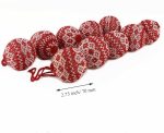 WEWILL 2.75″ 10 PCS Red Knitted Sweater Christmas Ball 2