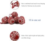 WEWILL 2.75″ 10 PCS Red Knitted Sweater Christmas Ball 4