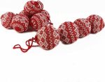 WEWILL 2.75″ 10 PCS Red Knitted Sweater Christmas Ball 5