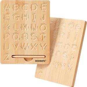 Asweets Montessori Wooden Alphabet Tracing Board