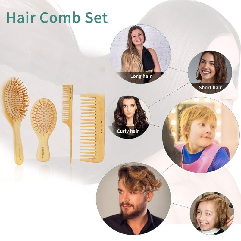 Bamboo Hair Brush Set6