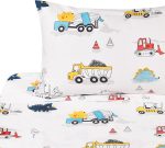 Dinosaur Construction Work Digger Cars Vehicle Cute Cozy Fun Twin Sheet1