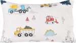 Dinosaur Construction Work Digger Cars Vehicle Cute Cozy Fun Twin Sheet3