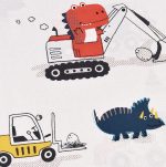 Dinosaur Construction Work Digger Cars Vehicle Cute Cozy Fun Twin Sheet4