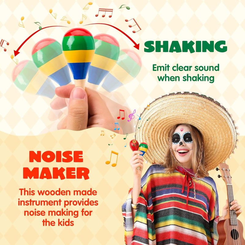 Mini Wooden Maracas For Kids3