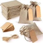 Reusable Burlap Gift Bags with Drawstring 1