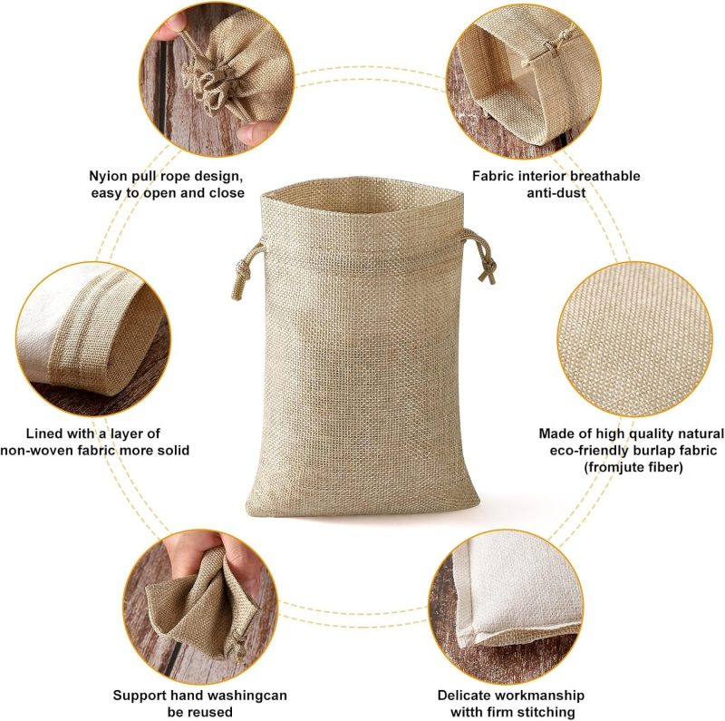 Reusabale Burlap Gift Bags with Drawstring 2