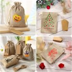 Reusable Burlap Gift Bags with Drawstring 5