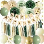 Sage Green Happy Birthday Party Decorations