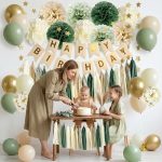Sage Green Happy Birthday Party Decorations 4