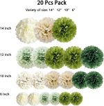 Sage Green Tissue Paper Pom Poms 3