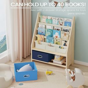 Wooden Kids Book Rack Storage Bookshelf 3