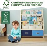 Wooden Kids Book Rack Storage Bookshelf 6
