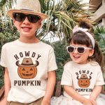Howdy Pumpkin Halloween Kids Shirt-03