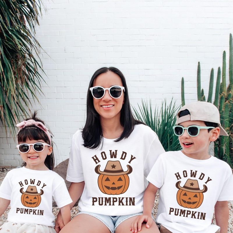 Howdy Pumpkin Halloween Kids Shirt-04
