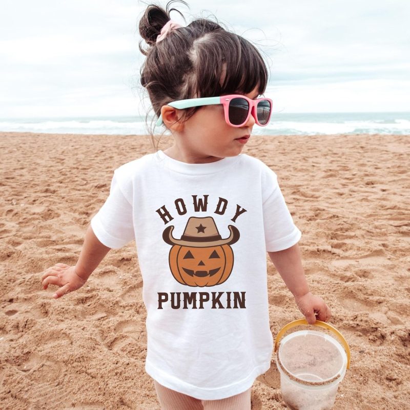 Howdy Pumpkin Halloween Kids Shirt-06