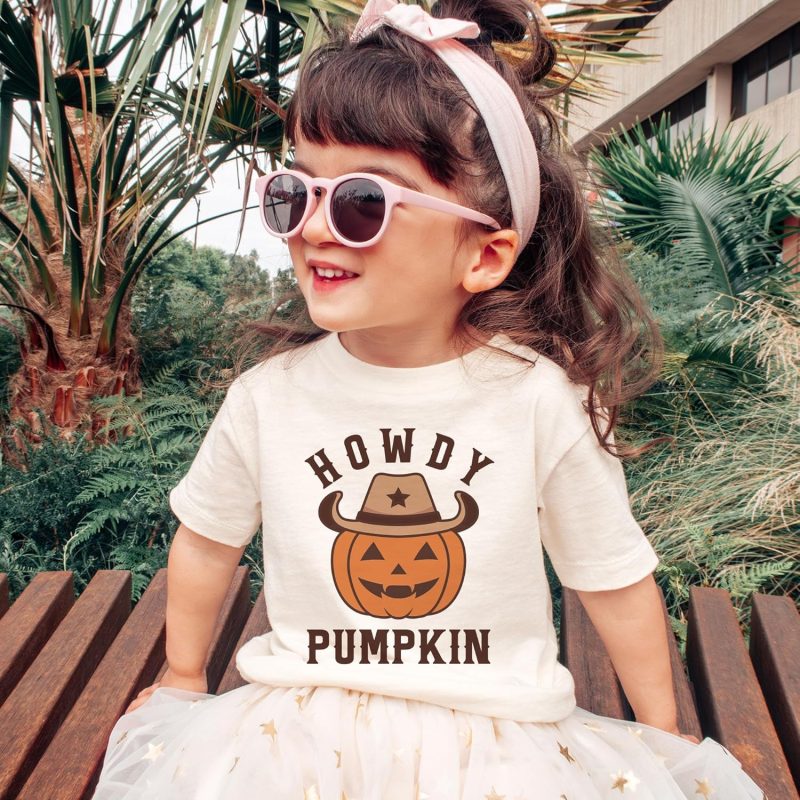 Howdy Pumpkin Halloween Kids Shirt7