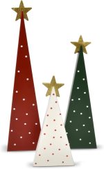 3 Christmas Trees Wooden Table Decorations