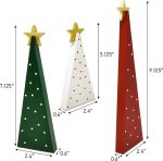 3 Christmas Trees Wooden Table Decorations