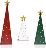 3 Christmas Trees Wooden Table Decorations