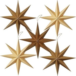 Star Lanterns Brown Wooden Christmas Lanterns