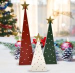 3 Christmas Trees Wooden Table Decorations