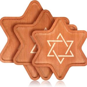 Hanukkah Platters Wood Decorative Trays Food Plate