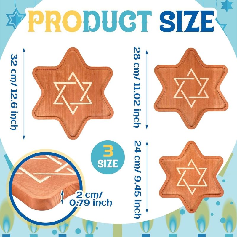 Hanukkah Platters Wood Decorative Trays_03