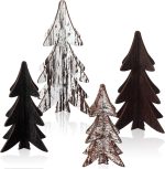 Syhood 4 Pcs Neutral Wooden Christmas Tree -05