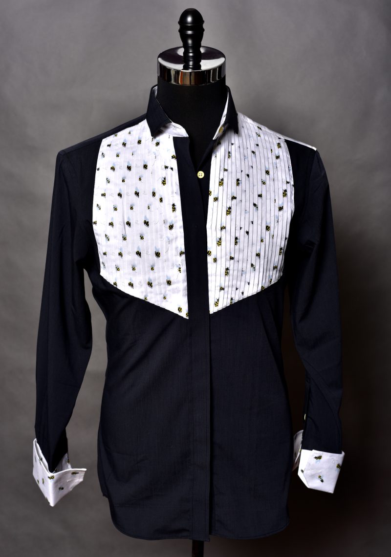 Bumblebee printed tuxedo shirt