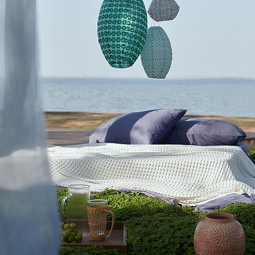 Bedsure Cooling Bamboo Waffle Queen Size Blanket